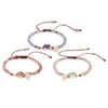 Fashion Woven Natural Stone Adjustable 4mm Small Beaded Bracelet