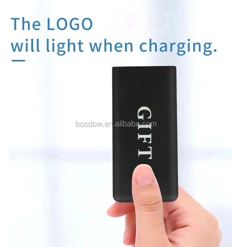New design Custom mobile logo light power bank 5000mah universal light up power bank led logo - ANKUX.COM