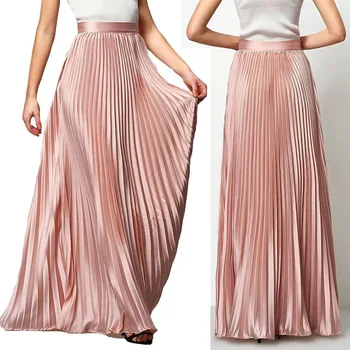 Stylish High Waist Formal Long Maxi Pleated Skirts Women - Buy Skirts ...
