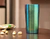 Double walls titanium tea cup sets bottom up beer cup