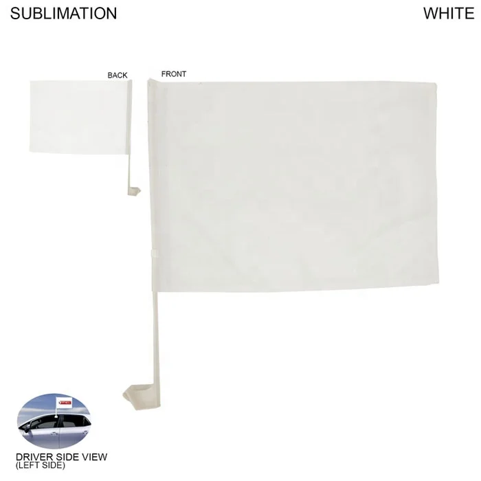 Distinctive 30x45cm Polyester Double Sided White Blank Car Flags ...