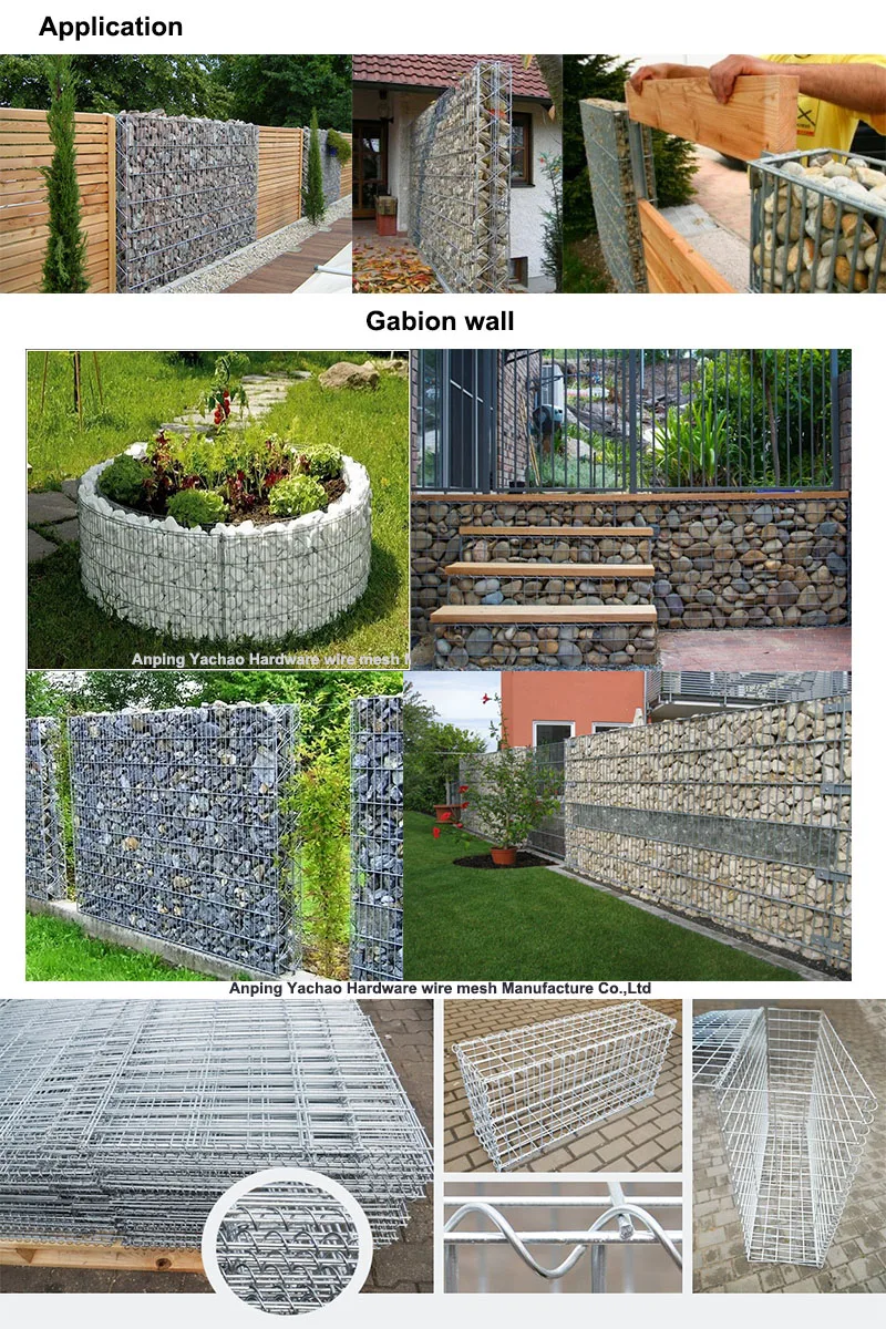 Garden beautiful decor 4,5,6mm wire diameter gabion stone cage cost