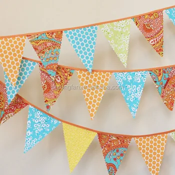 Triangle Pennant Bunting String Flags Fabric For Outdoor Pennant Bunting String Flags Fabric