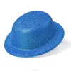 MH-2147 Classic Party kit PVC Blue Plain Plastic Bowler Derby Hat