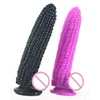 Lifelike corn dildo with medical PVC material purple black dildo anal plug toys