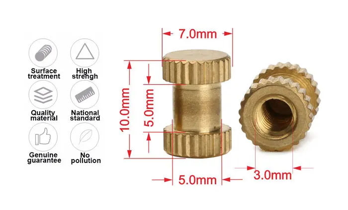 Screws Bolts Brass M4 M5 M6 M8 Insert Threaded Nuts Decorative