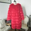 Wholesale Price Women Fox Fur Long Coat Winter Warm Faux Fur Jacket