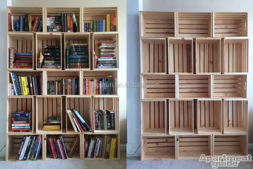 Wooden Book Crate Diy Wood Book Shelf Bookshelf Crate Buy