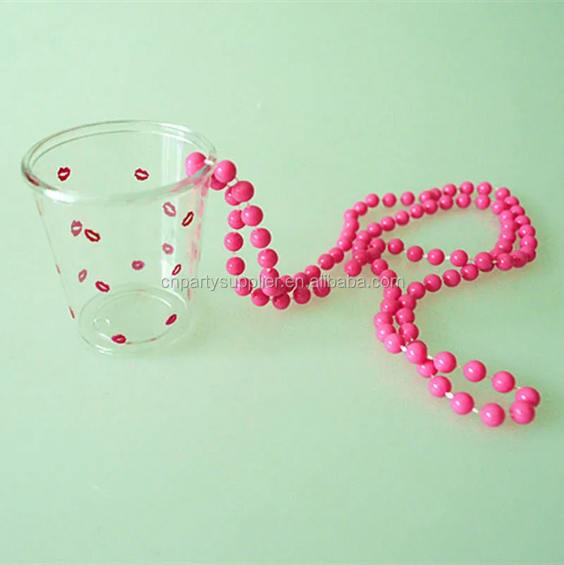 Promotional Party Shot Glass Necklace Mardi Gras Party Supplies