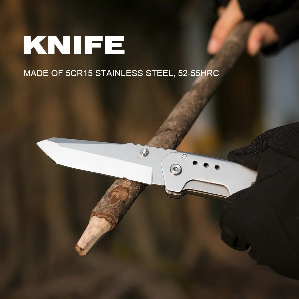 Roxon Folding Pocket Knife With Scissors 2 In 1 Multi Tool Camping Tool