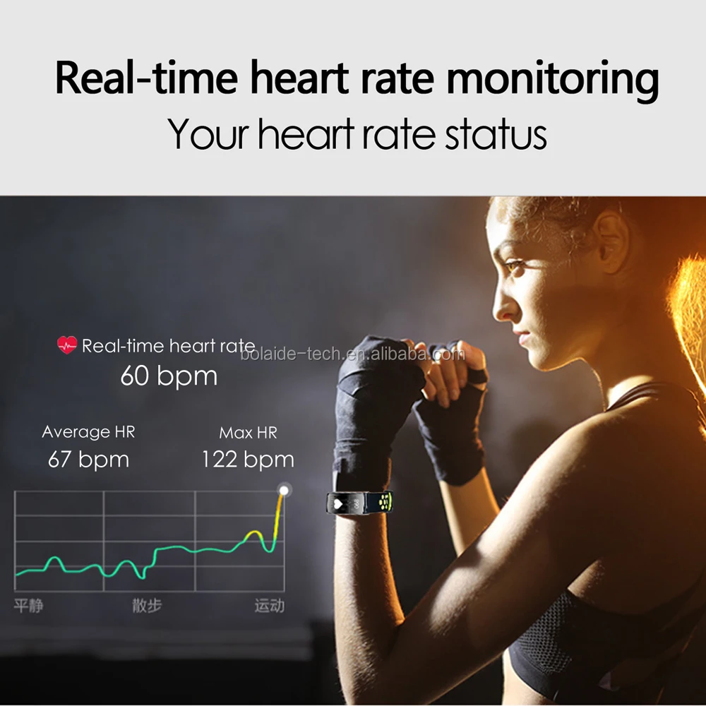 band heart rate blood pressure pulse meter bracelet fitness