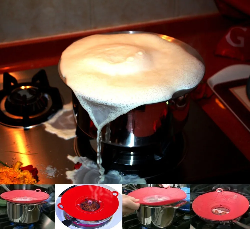 Silicone Boilover Safeguard Silicone Lid Stops Pots And Pans From