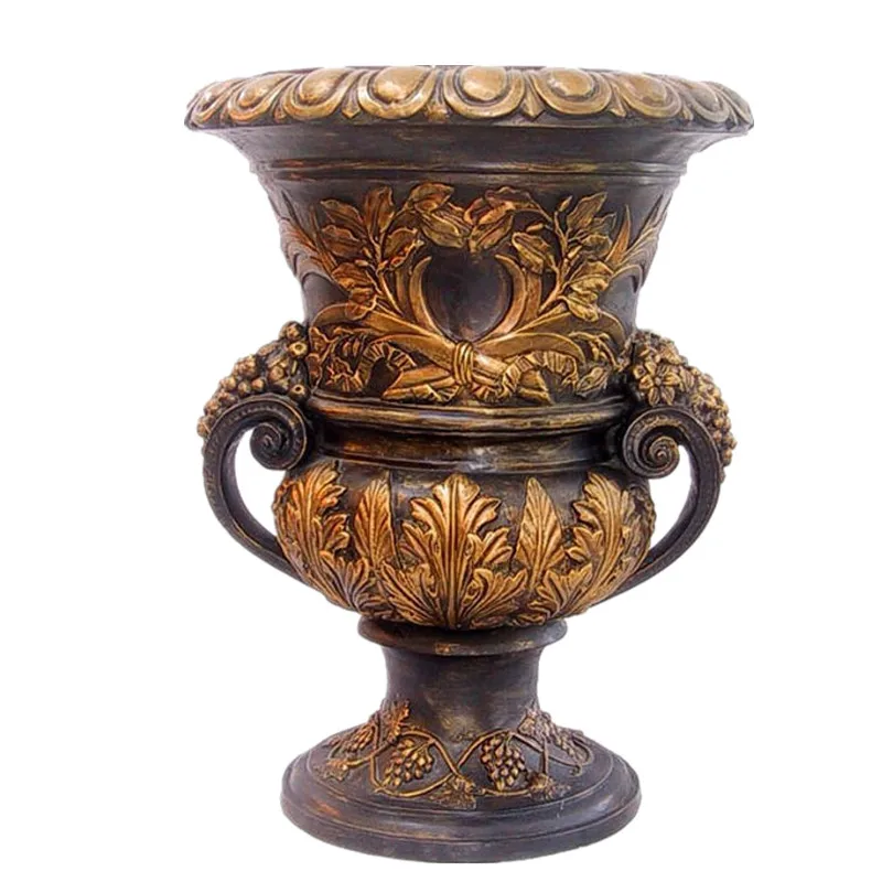 Large Beautiful Cast Bronze Brass Copper Garden Flower Pot For Sale ...