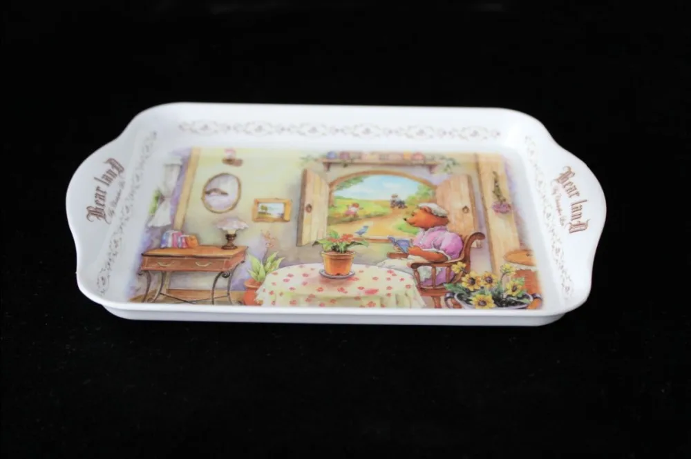 100%melamine little bear meal tray