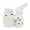 Textured designs hand curved easter decoration mini white home decor porcelain rabbit figurines