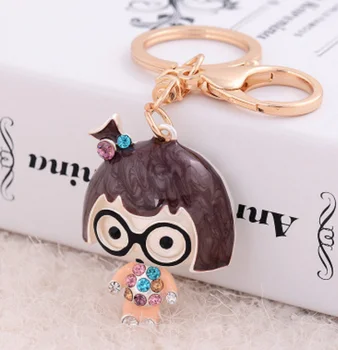 Short Hair Girl With Glasses Key Chain Cute Key Chain New Design Buy Glasses Key Chain Fashion Keychain Short Hair Keychain Product On Alibaba Com