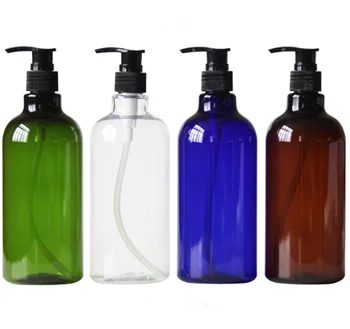 250ml 500ml 1000ml Green Pet Plastic Shampoo Pump Boston Bottle