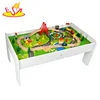 Customize educational 60PCS railway wooden toy train set table for kids W04C175C