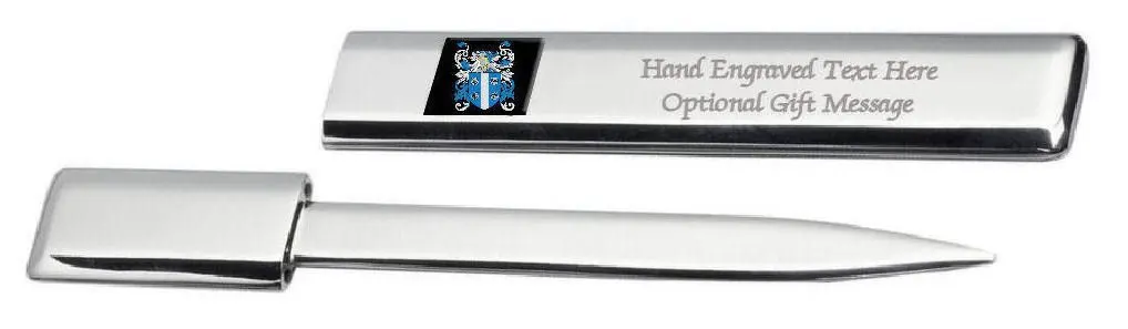 Thistlethwaite Family Crest Surname Coat Of Arms Engraved Letter Opener