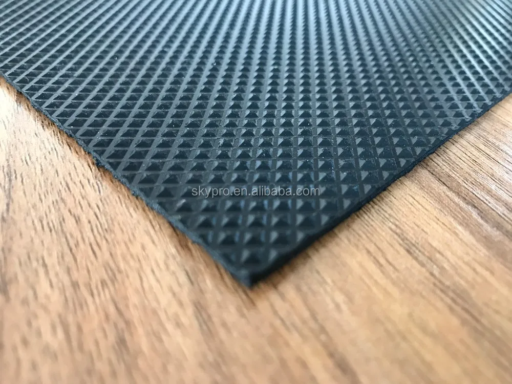 Super Thin 2mm Soft Black Rough Top Antislip Small Diamond Rubber