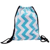 China Dongguan Suppliers Wholesale Chevron Cotton Blank Drawstring Bags For Gym