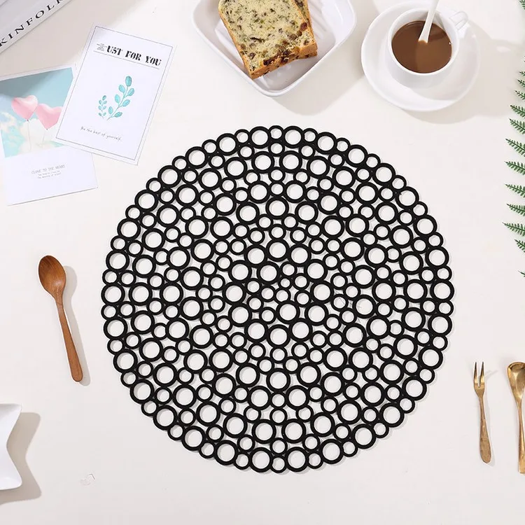 Amazon Top Seller 2019 Kitchen Custom Laser Cut Design Round Wool Felt