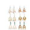 Fahion Multi-layered shell drop rattan braid earring seaside resort beach wind earring