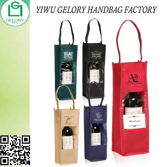 China Single Bottle Wine Gift Bag Products Find Whole Bulk Custom Non Woven Single Wine Bottle Carrier Gift Bags With Clear Window