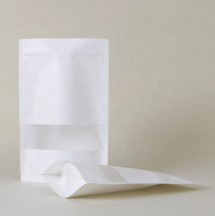 Custom Printed Stand up Pouch Kraft Paper Bags Ziplock Food Packaging Bag with Window Tea Packaging Food & Beverage Packaging