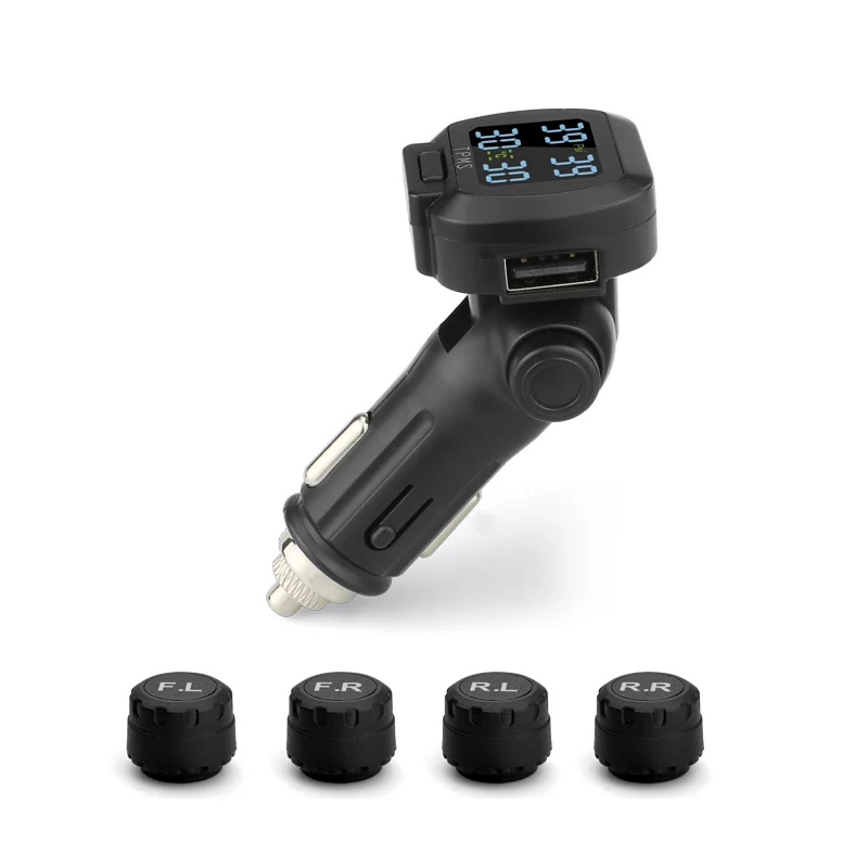 TPMS with USB socket external internal sensors Best Tire Pressure and Temperature Monitoring System