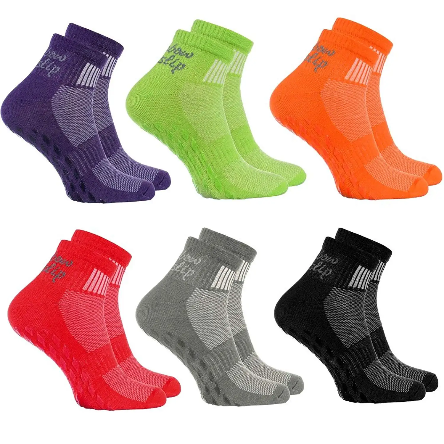 2,4,or 6 pairs of Colorful Non-slip Socks ABS Gymnastics Trampolines all sizes