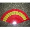 Custom Spain Country Flag Color Handmade Folding Fans For World Cup Promotion
