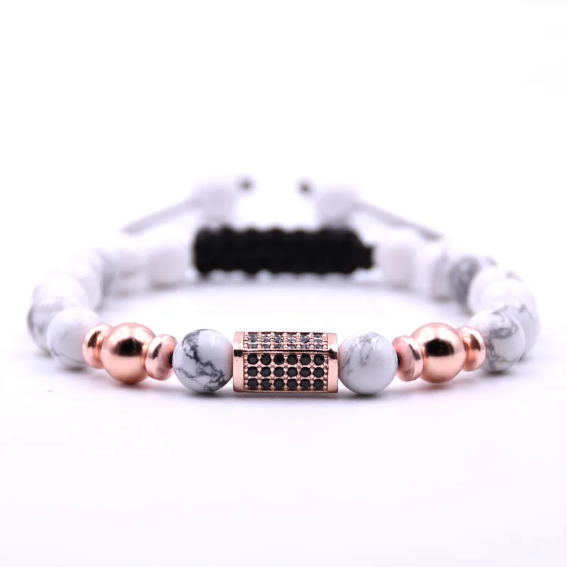 New Arrival Adjustable Tiger Eye Stone Beads Mixed Rose Gold Crystal Bead Bracelet