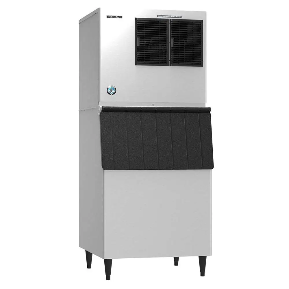 Hoshizaki KML-500MAJ/B-500PF 442 lb. Crescent Cube Ice Maker with Bin - 500 lb. Storage, Air Cooled, 115v