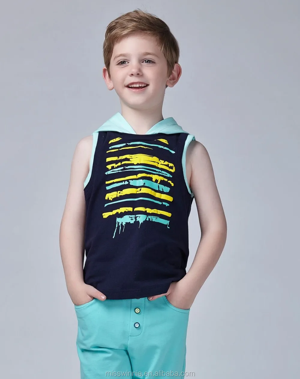 Custom High Quality 100 Cotton Kids Boys Children Tank Top With