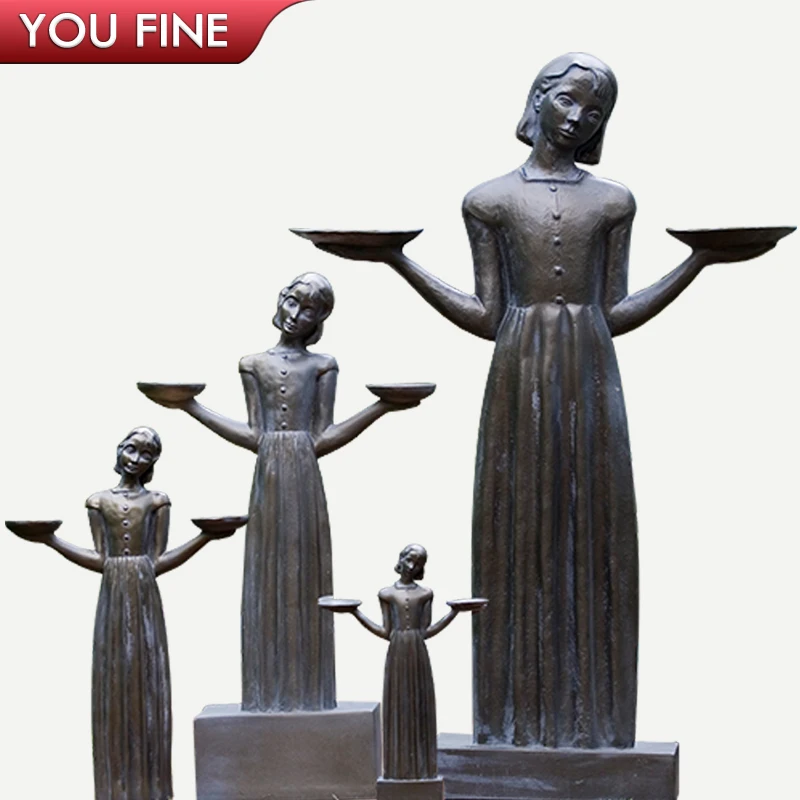 Outdoor Garden Square Decoration Metal Figure Sculpture Life Size