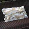 CX-D-13 Home Fashion Real Rabbit Fur Patchwork Cushion Cover Fur Sofa Cushion