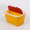 Squared 8L sharp container yellow plastic square sharp container