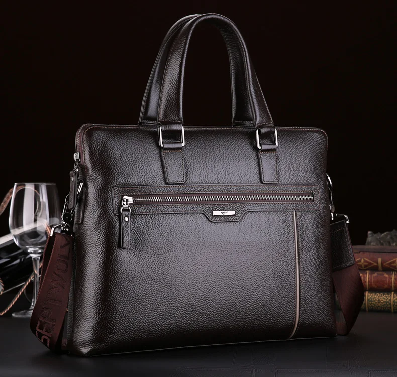 Custom Zipper Genuine Leather Business Bags For Man - Buy Genuine ...