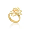 new fashion gold loose weed 18k gold plated fancy maple leaf rings