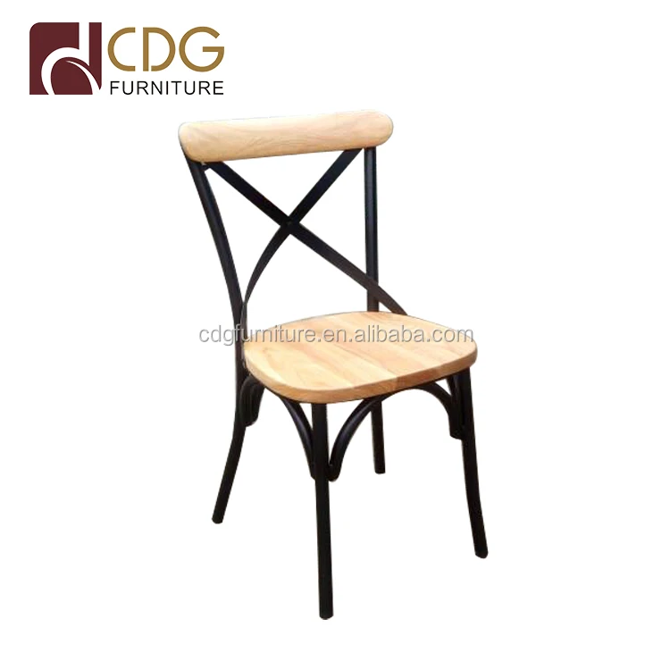 Wholesale Home Goods Modern Simple Design High Back Wooden Metal Dining