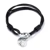 Shell-shaped pendant leather rope bracelet