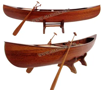 Traditional Canoe Wooden Decoration Wooden Canoe Model