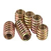 Customized zinc plated thread insert with collar for wood and plastic