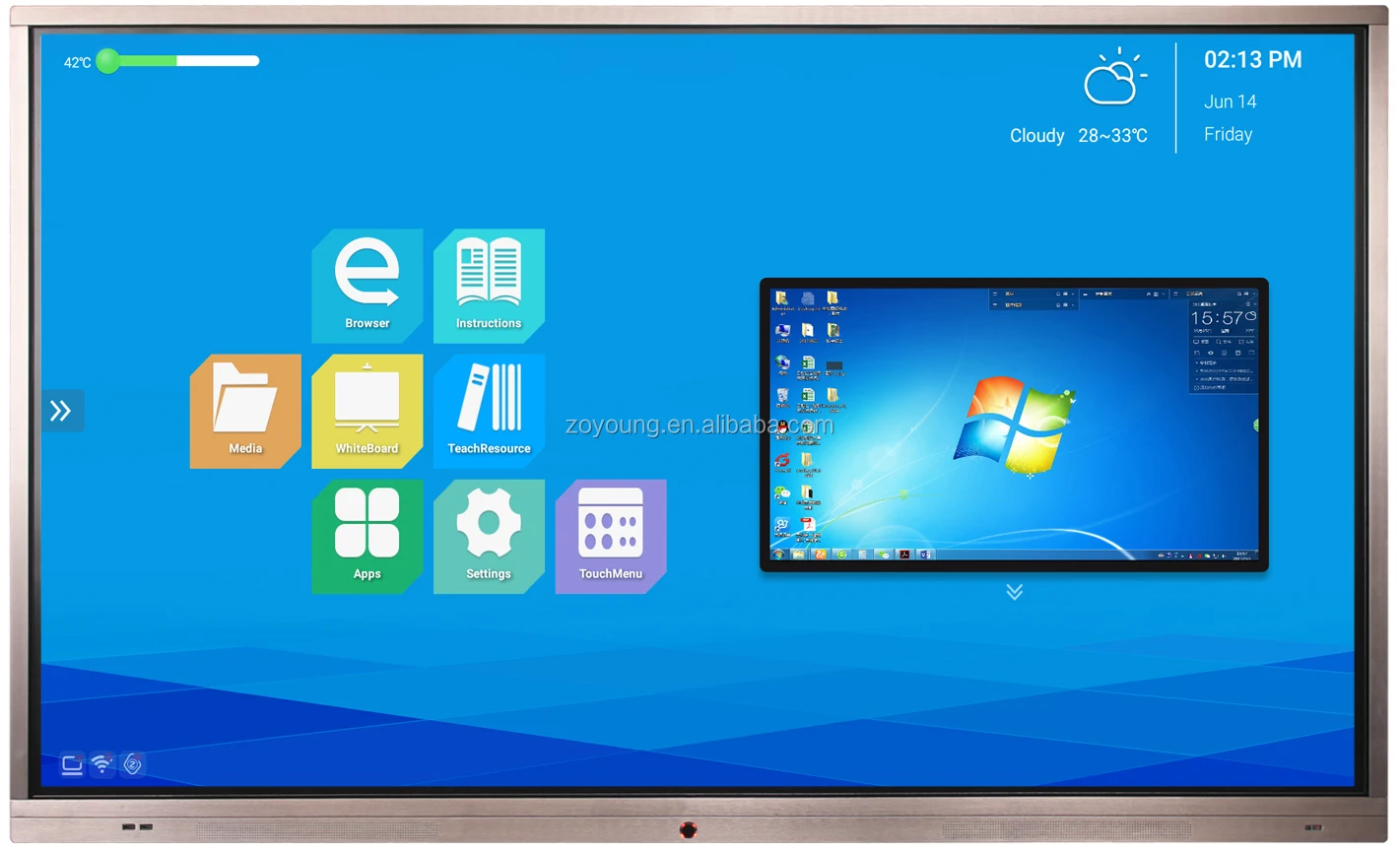 65 Inch touch screen whiteboard interactive display for education and meeting conference (ZAS-650A3-XZMS648)