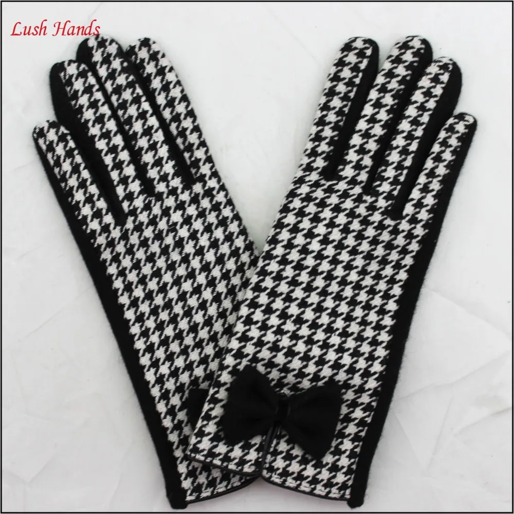 ladies cheap woolen thin hand gloves plover case gloves