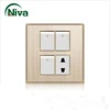 2018 factory wholesale middle east standard 3 gang with 1 socket wall switch