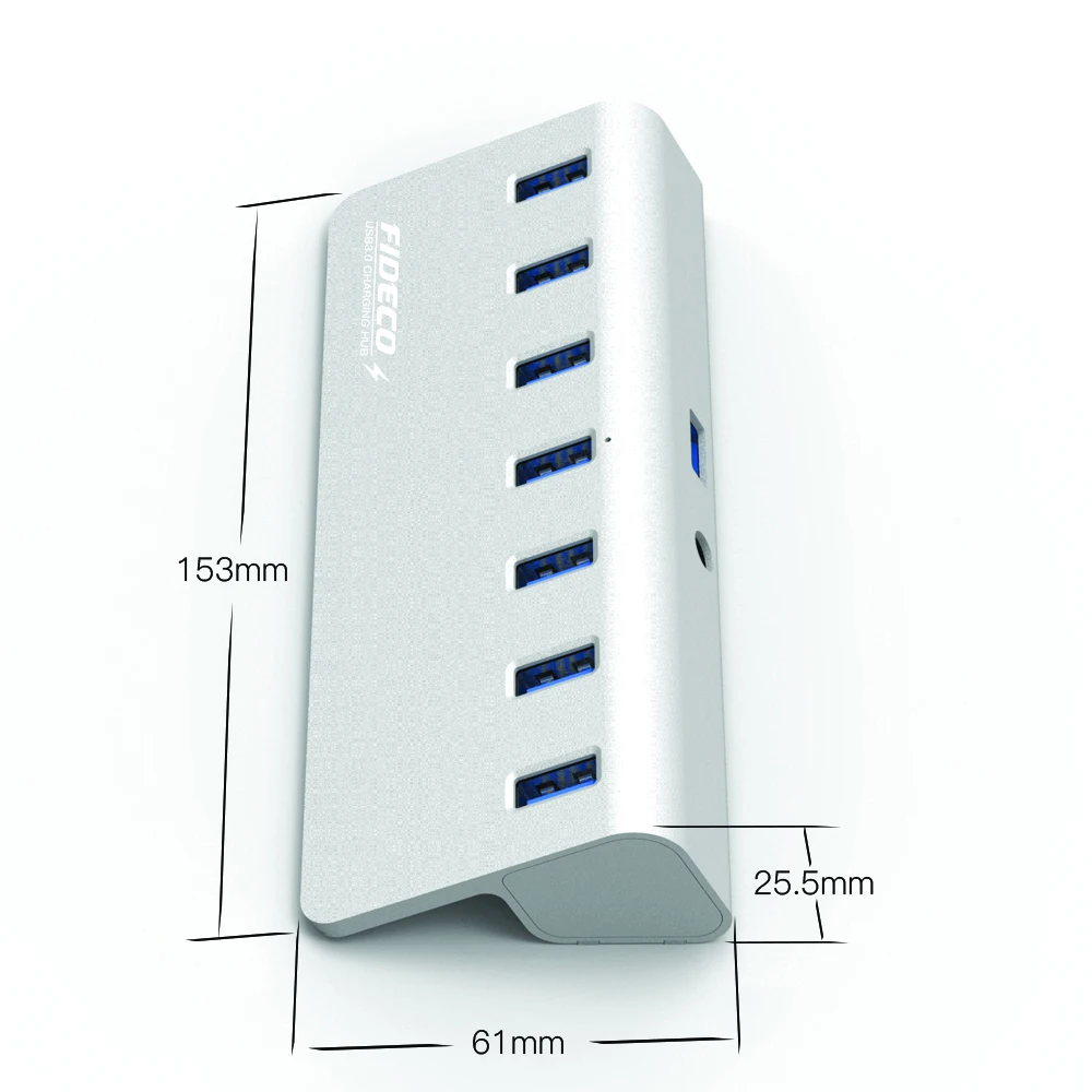 aluminum usb 3.0 7 ports usb hub with power adapter cable