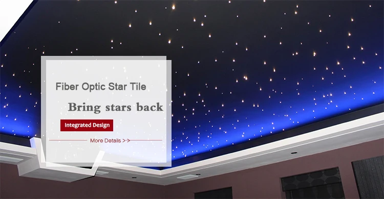 Decorative Star Ceiling Led Black Jacket Fiber Optic Light Kit For