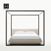 Wooden Bedroom Furniture Black Ash Solid Wood King Queen Size Canopy 4 Poster Bed